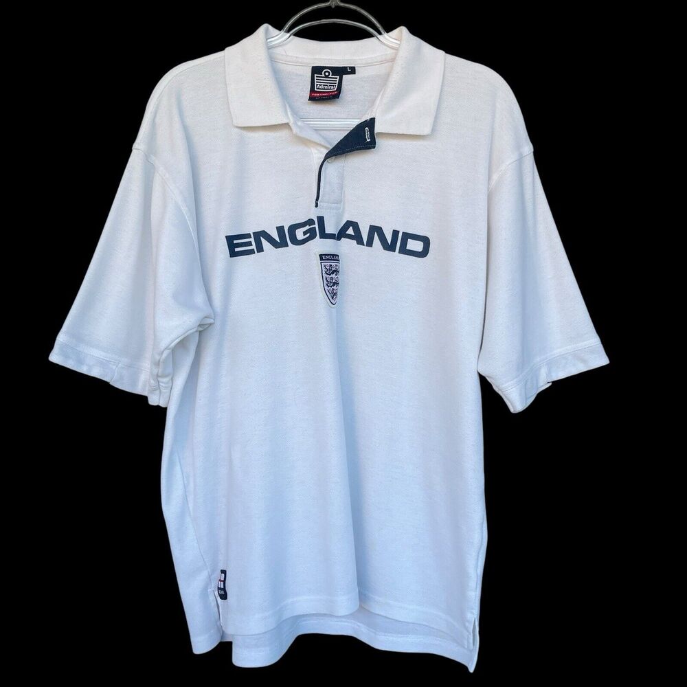 Admiral for England‎ Polo Shirt Mens Large Embroidered Soccer Futbol Football